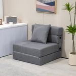 2-in-1 Sleeper Chair, Foldable Sofa Bed/Recliner, 100kg Capacity, Dark Grey