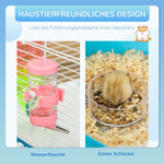 Small Animal Cage, 5-Level with Exercise Wheel, Light Blue + White Plastic