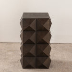60cm height three-dimensional embossed pattern design retro side table retro wooden nightstand brown