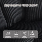 Modular Sofa Set Chaise Longue & 2-Seater with Pockets, Corduroy Fabric