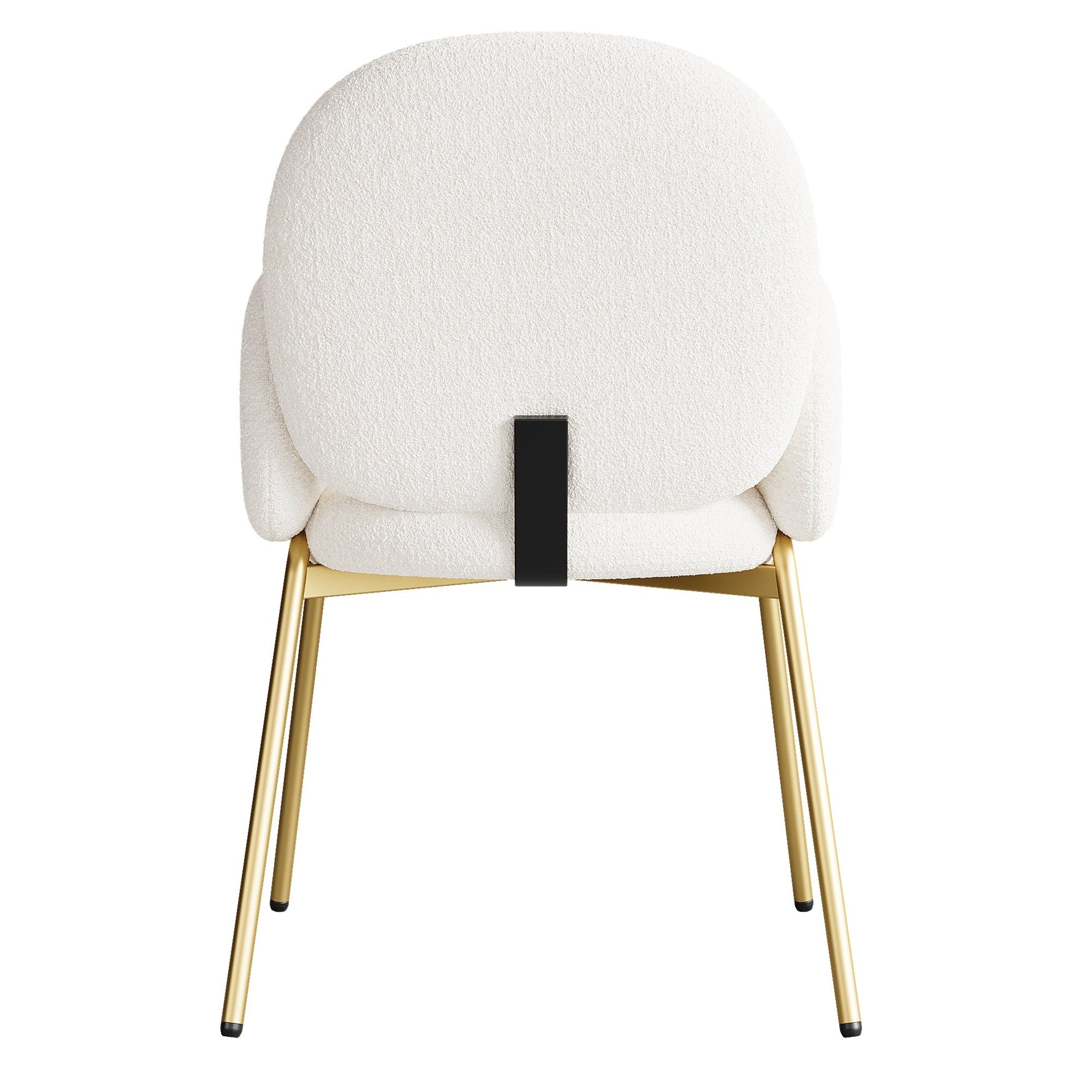 Dining Lounge Chairs Set of 4 with Gold Legs, Beige Teddy