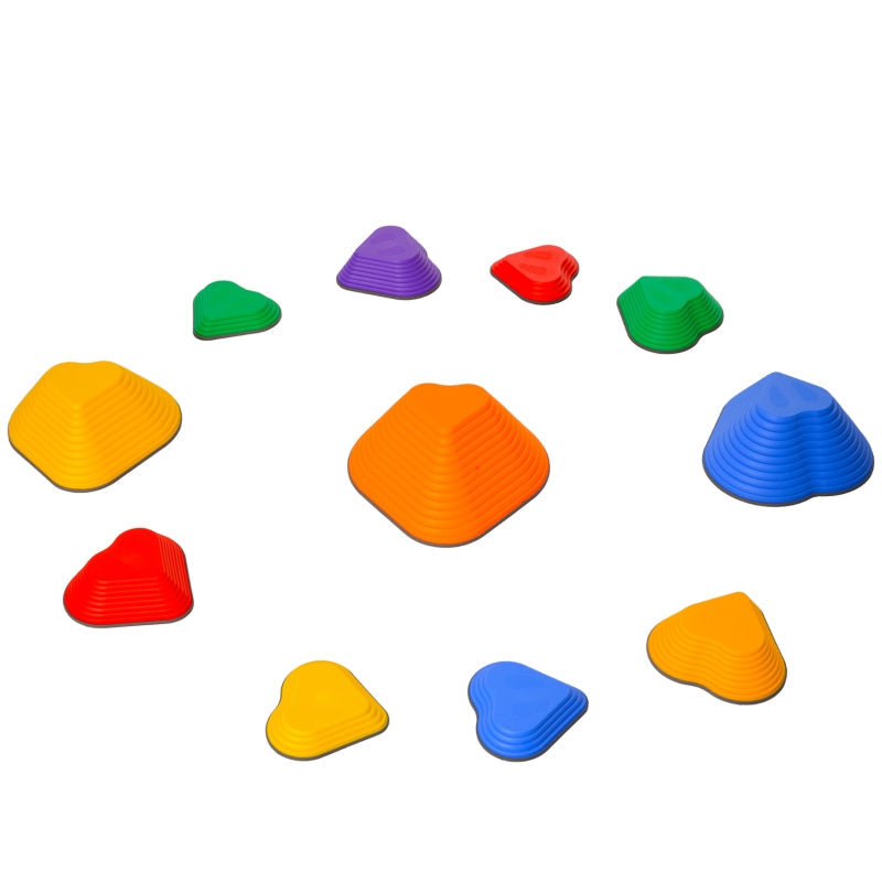 Balance Stepping Stones, 11-Piece Stackable and Non-Slip Set, Lightweight Multi-Color