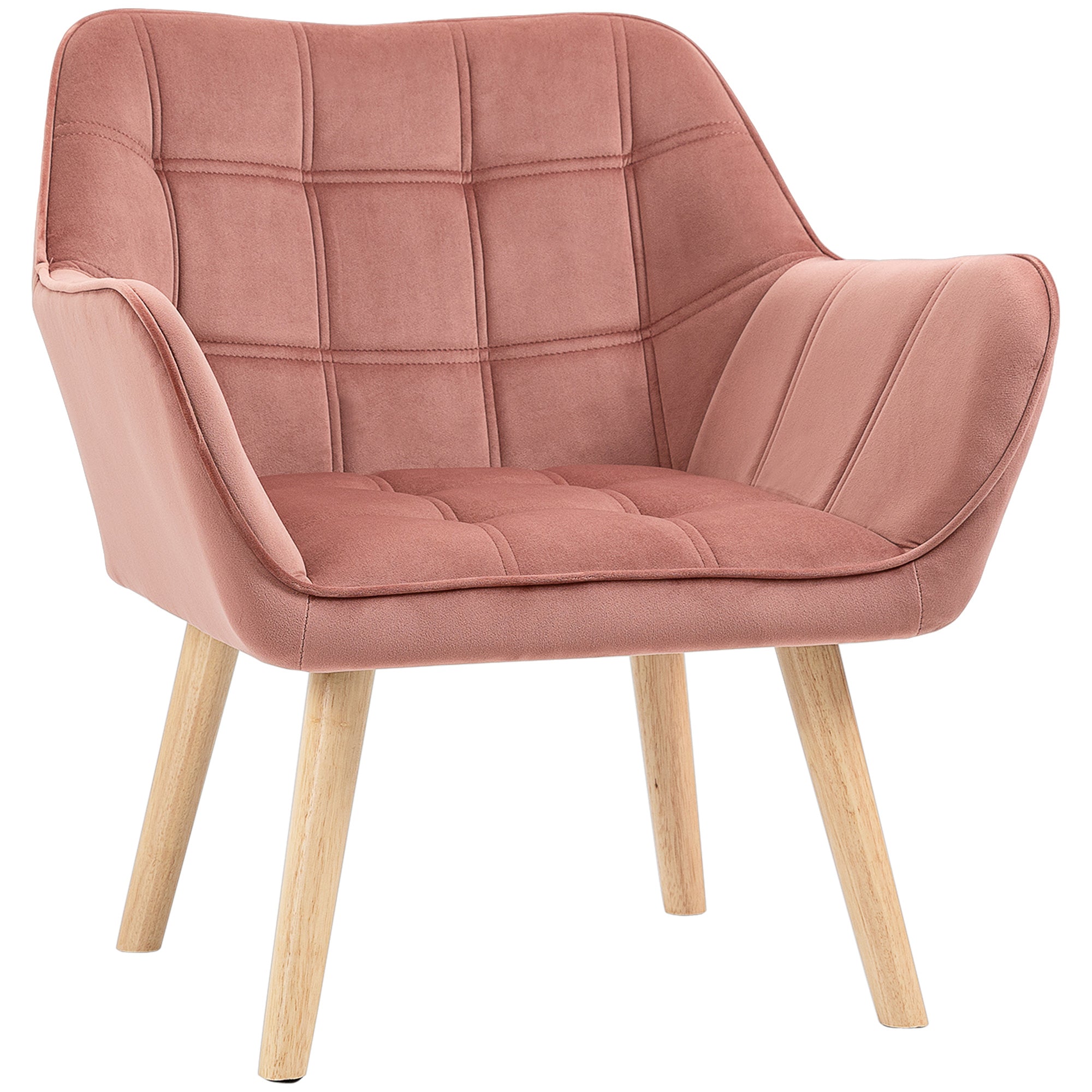 Single Armchair, Relaxing Velvet-Look Upholstered, Raised Legs