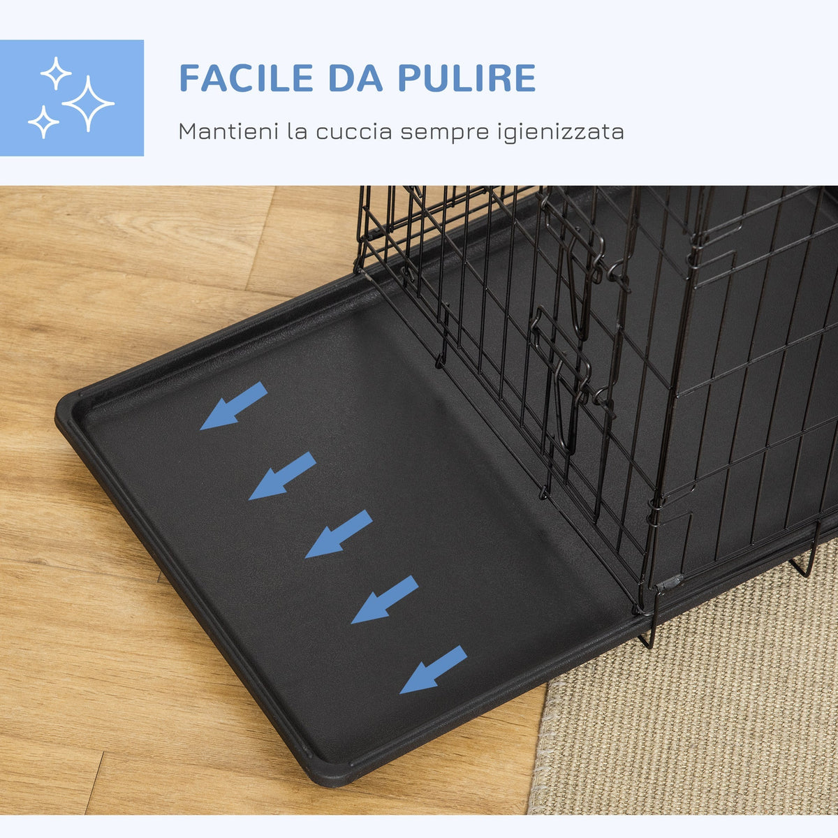 Dog Crate Transport Box, Foldable Metal, Black