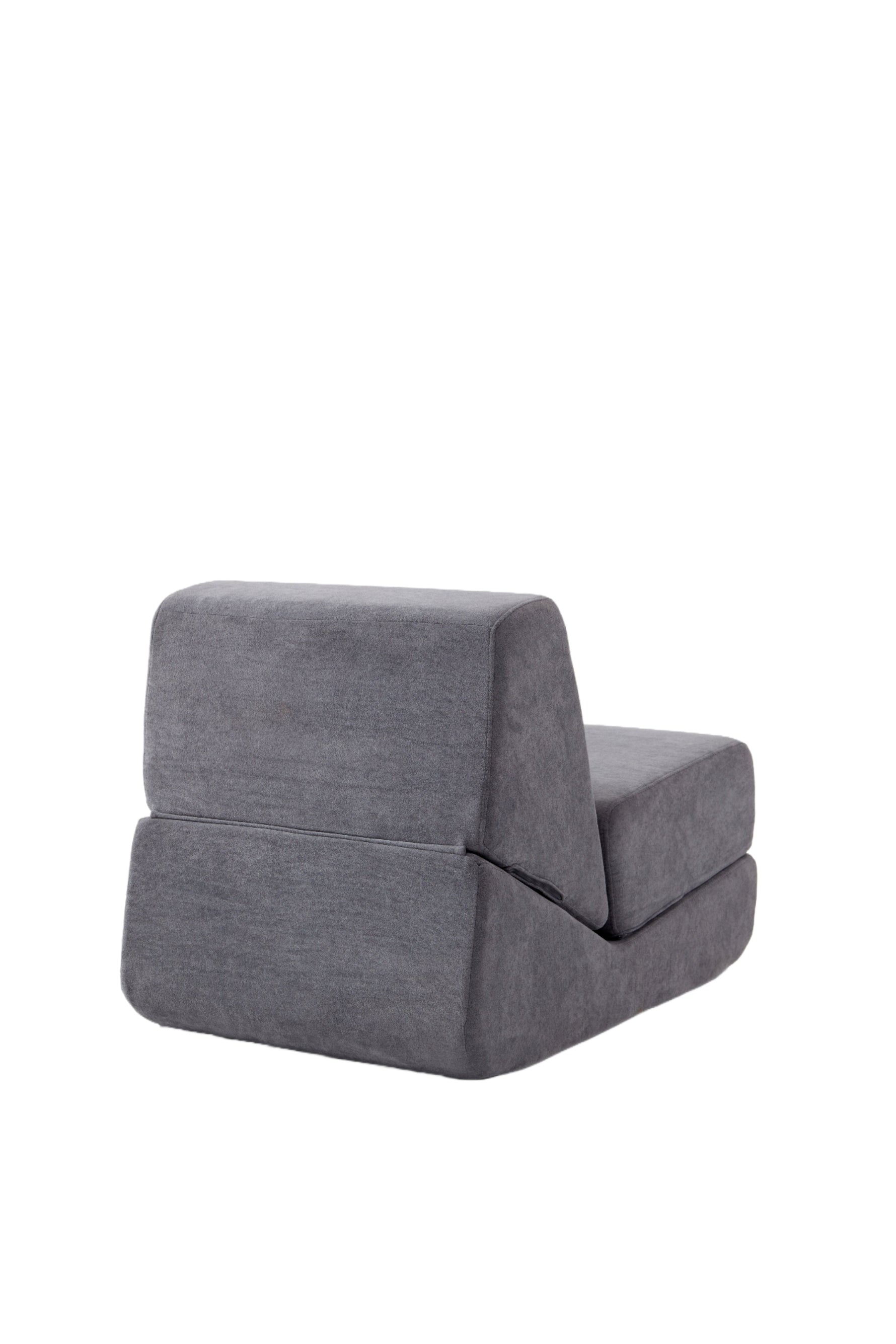 Small Sofa Bed, Foldable Chaise Lounge Foam Floor Sofa, Grey