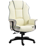 Office Chair, Ergonomic Adjustable Reclining, Cream