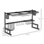 Dish Rack, Modular Dish Holder, Metal, Black
