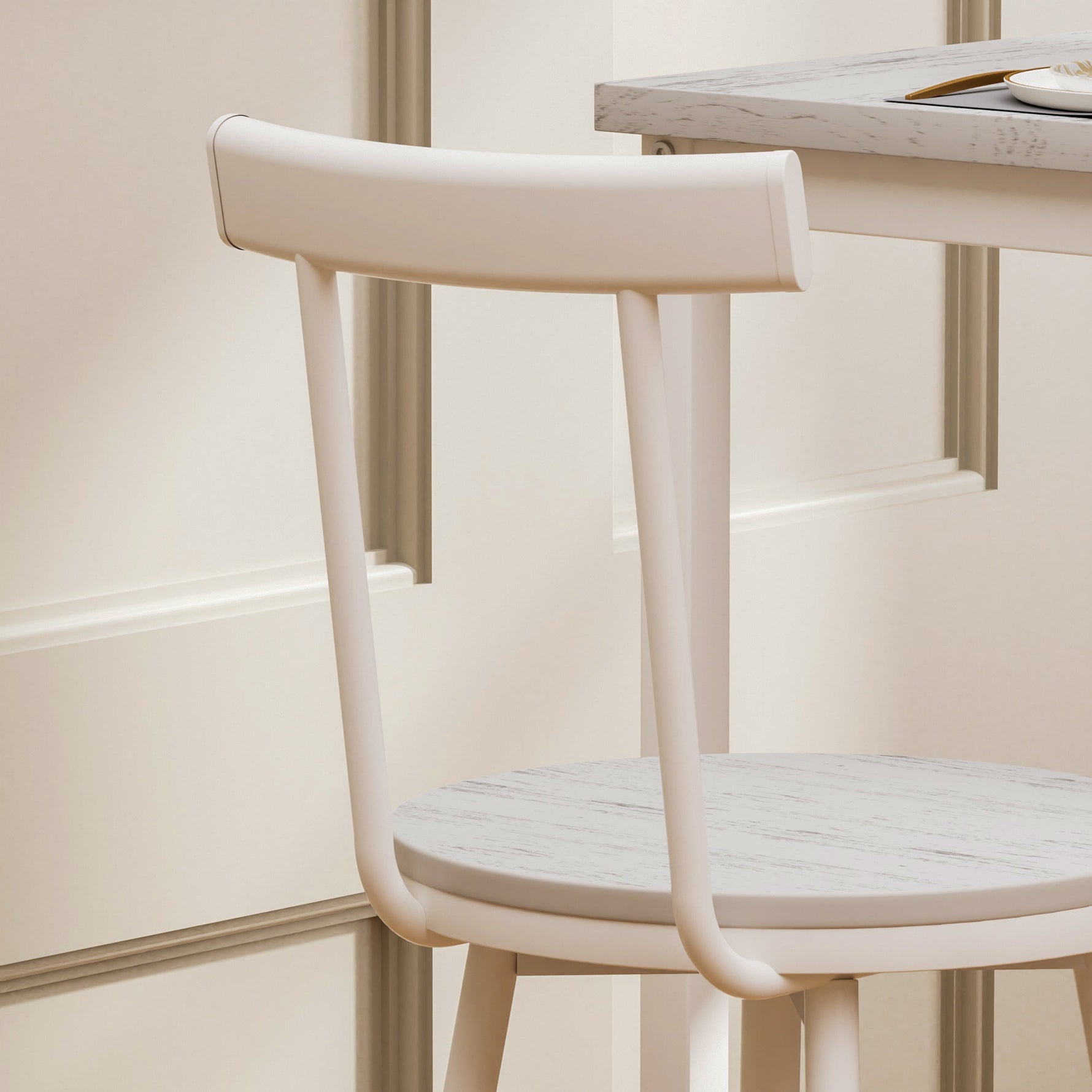 Bar Table and 2 Stools Set Industrial Style Metal Frame - White