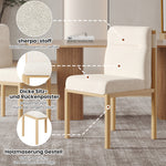 Dining Chairs Set of 4 Oak-Effect Frame Padded Sherpa Beige