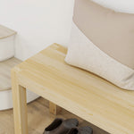 3-Seater Bench, Sturdy Wooden, Pinewood Natural