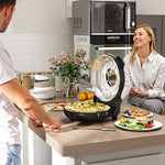 Electric Pizza Oven, 430℃, 1200W, 30cm Stone Plate, Stainless Steel, Black