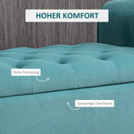 Upholstered Bench with Storage, 120 kg Load Capacity, 126x48.5x47 cm, Green Velvet Look