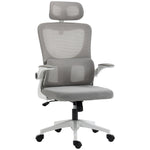 Ergonomic Office Chair - Adjustable Height, Headrest, Lumbar Support, Rocking Function - Mesh Gray
