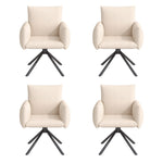 Dining Chairs Set of 4 Upholstered Swivel 360° Lumbar Support - Velvet Beige