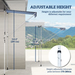 Folding Arm Awning Clamp-On Height Adjustable 200x150cm Aluminum Blue/White