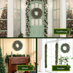 Fir Wreath, Christmas Door Wreath with Eyelet, Green PE