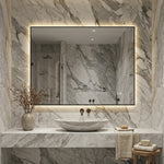 LED Bathroom Mirror 60x80 cm Backlit Anti-Fog, Aluminum Frame