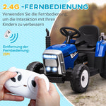 Children's Electric Car with Trailer and Remote Control, Ages 3-6, Blue