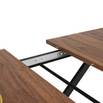 Dining Set, 5-Piece Extendable for 4, Black Velvet & Walnut
