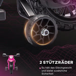 AIYAPLAY electric kids motorcycle with training wheels, horn, and starting sound, pink