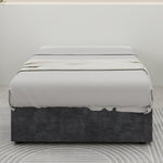 Modern Simple Style Bed Frame 90*200cm Gas Lift Storage Dutch Velvet Grey