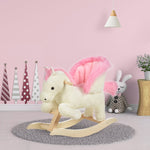 Plush Baby Rocking Horse with Sound Effects and Handles, Toddler Swing Seat