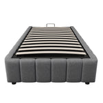Upholstered Bed with Hydraulic Storage and 90x200cm Base, Grey