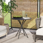 Garden Table Ø60 x 70 cm, Weatherproof Round Steel, Black