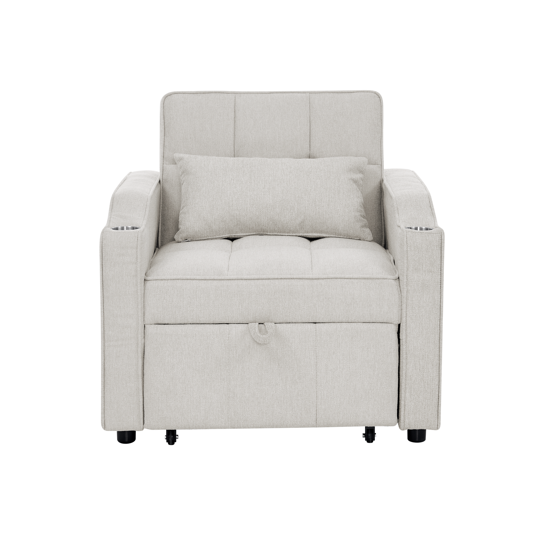 3-in-1 Sofa Bed Slide-to-Transform USB Charging - Beige