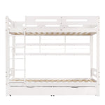 Bunk Bed 90x200 with Drawers & Storage Shelf, White Pine