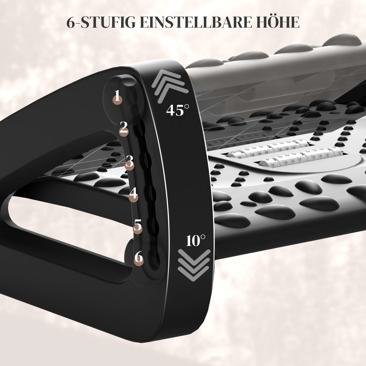 Footrest Desk 6 Levels Adjustable Massage Surface, Black