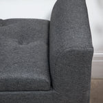 Bench with Storage, Upholstered Stool Chest, Dark Grey Linen