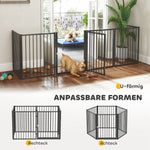 Puppy Playpen, 76cm High, 8-Piece with Door, Steel, Black