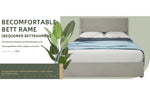 Modern Minimalist Upholstered Bed, Multi-Functional with Gas Lift, Beige