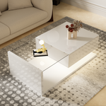 Coffee table, high-gloss white
 Side table, coffee table, with glass and LED effect