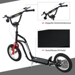 Children's scooter, adjustable handlebar pneumatic tires 12 inches, black