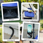 Dog Stroller, Foldable Buggy for Dogs & Cats, 4 kg, Dark Blue