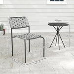 Polyrattan Garden Furniture Set, 2-Person 3-Piece Stackable Chairs & Table, Grey