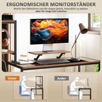 Computer Desk, Monitor Stand CPU Stand Printer Shelf 4 Shelves, Brown