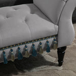 Bench Upholstered Bed Stool Wooden, Grey Polyester