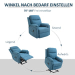 Electric Recliner/TV Chair, Lift Assistance Reclining Sleeping Function, Linen Look Blue