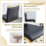 Bar Stools Set of 2 Nordic Style Gold Metal Legs - Black Faux Leather