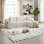 Modular Sofa Set Chaise & 2-Seater, DIY Combination, Corduroy Fabric