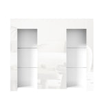Modern Buffet with Glass Shelves & Cabinet Door, White