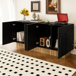 Modern Sideboard Cabinet with 4 Doors Ample Storage U-Shaped 160x75x38 cm