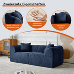 Modern 2-Seater Loveseat Space-Saving Cushions - Velvet
