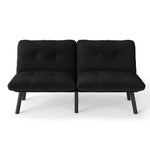 Sofa Bed Foldable 2-Seater Futon Guest Bed - Black