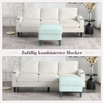 Sofa with Footstool & Storage, 4-Seater Velvet