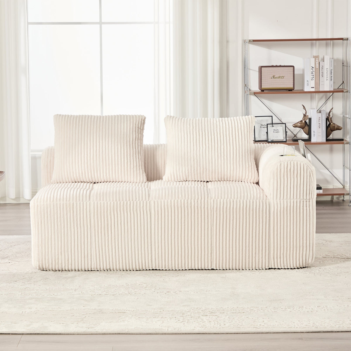 Two-Seater Sofa Storage Pocket Drink Holder - Corduroy