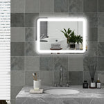 kleankin LED Bathroom Mirror 50x70cm, 3 Light Colors, Touch Switch, Anti-Fog, Tempered Glass Silver